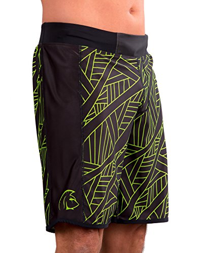 Titan Box Wear Primal Pantalón Corto, Hombre, Negro/Verde, 2XL