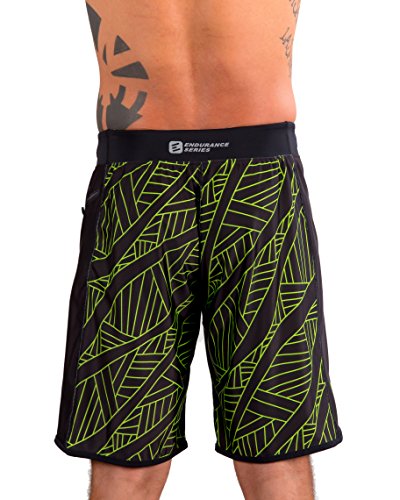 Titan Box Wear Primal Pantalón Corto, Hombre, Negro/Verde, 2XL