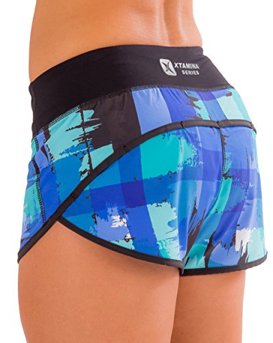 Titan Box Wear Sapphire Pantalón Corto, Mujer, Azul/Negro/Verde, XL