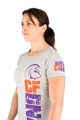 Titan Box Wear Warrior DNA Camiseta, Mujer, Gris/Morado/Naranja, L