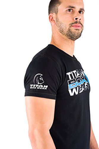 Titan Box Wear You Camiseta, Hombre, Negro/Azul/Blanco, 2XL