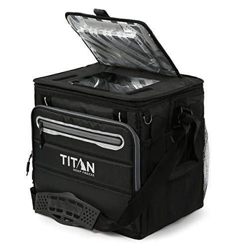 TITAN Nevera portatil Capacidad 40 latas + Hielo 1330878 5 Capas de Aislamiento. hasta 2 dias de conservacion del Hielo. Color Negro.