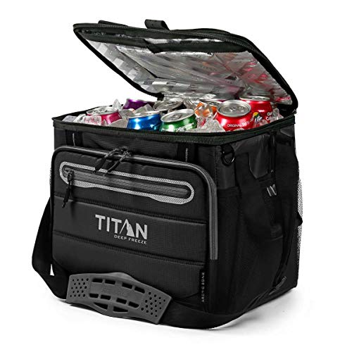 TITAN Nevera portatil Capacidad 40 latas + Hielo 1330878 5 Capas de Aislamiento. hasta 2 dias de conservacion del Hielo. Color Negro.