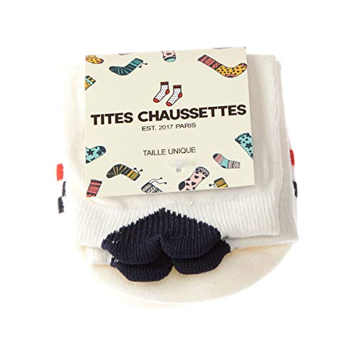 Tites chaussettes Calcetín bajo - 1 par - De rayas - Fine - Blanc - Talla única