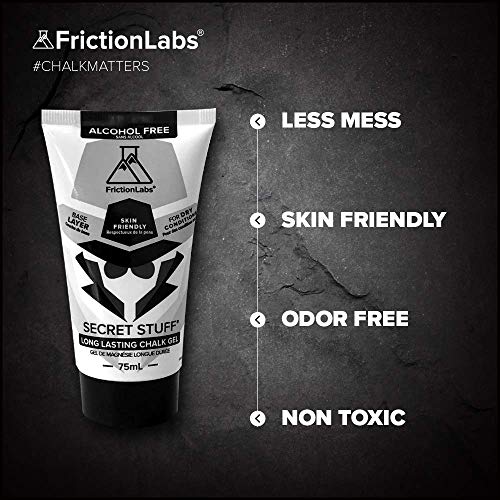 Tiza líquida Friction Labs Secret Stuff – Crema de tiza deportiva – Gran agarre para gimnasia, escalada en roca, deportes, elevación, dominadas, peso muerto, pesas rusas y poste, Sin alcohol.