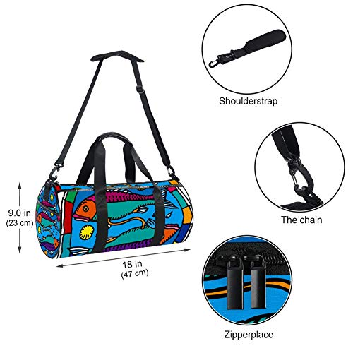 TIZORAX - Bolsa de deporte impermeable para gimnasio de piscis y horóscopo de viaje, gimnasio, bolsa seca, húmeda separada, para mujeres y hombres