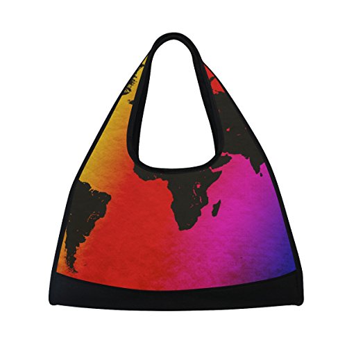 TIZORAX Grunge World Map - Bolsa de Viaje para Gimnasio o Gimnasio, Diseño Vintage