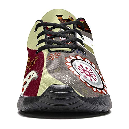 TIZORAX Zapatillas de correr para mujer Lindo Ruso Muñecas Moda Zapatillas de deporte Malla Transpirable Caminar Senderismo Tenis Zapatos, color Multicolor, talla 40 EU