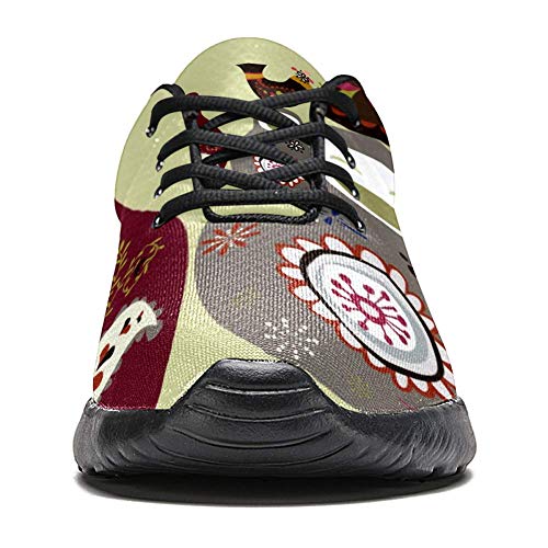 TIZORAX Zapatillas de correr para mujer Lindo Ruso Muñecas Moda Zapatillas de deporte Malla Transpirable Caminar Senderismo Tenis Zapatos, color Multicolor, talla 41.5 EU