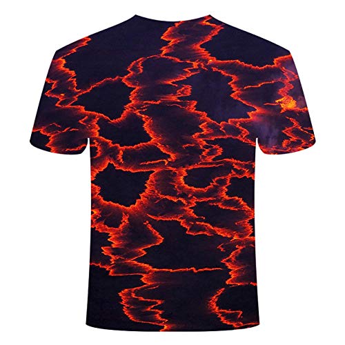 TJJF Camiseta Volcanic Magma 3D Print para Hombre Cool y Camiseta, Comprar Piezas múltiples, Descuento, tamaño Grande 6XL, Tigre de Lava