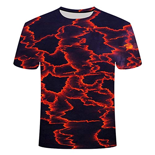 TJJF Camiseta Volcanic Magma 3D Print para Hombre Cool y Camiseta, Comprar Piezas múltiples, Descuento, tamaño Grande 6XL, Tigre de Lava