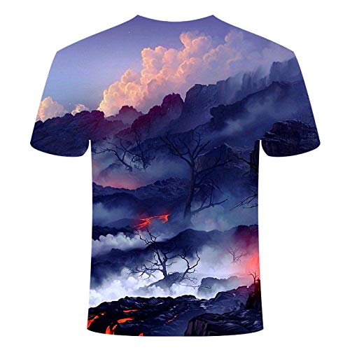 TJJF Camiseta Volcanic Magma 3D Print para Hombre Cool y Camiseta, Comprar Piezas múltiples, Descuento, tamaño Grande 6XL, Tigre de Lava