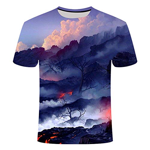 TJJF Camiseta Volcanic Magma 3D Print para Hombre Cool y Camiseta, Comprar Piezas múltiples, Descuento, tamaño Grande 6XL, Tigre de Lava