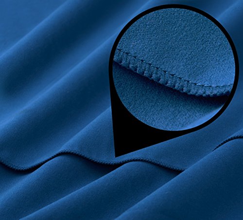 Toalla de microfibra – en todos los colores, 8 tamaños – compacta, ultraligera y de secado rápido – microfibra toalla – toalla de viaje y toalla microfibra gimnasio (2x 40x80cm azul oscuro + 1 bolsa)