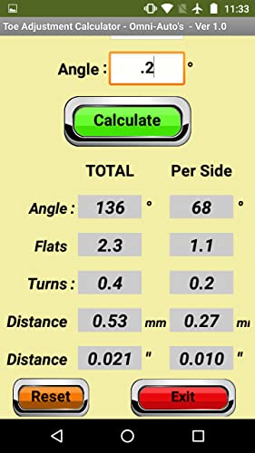 Toe Adjustment Calculator