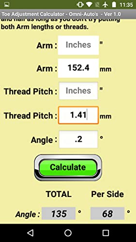 Toe Adjustment Calculator