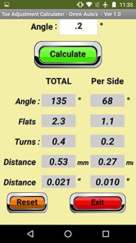 Toe Adjustment Calculator