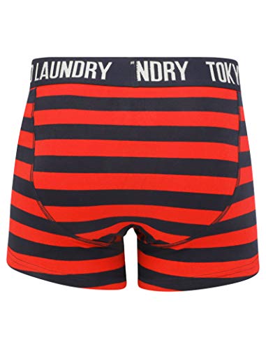 Tokyo Laundry - Bóxer para hombre, diseño de rayas Rojo Mission - Red S
