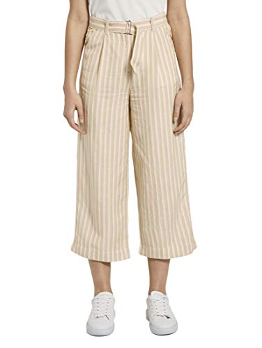 Tom Tailor Culotte Pantalón, 22785-caramelo toffe Blanco, Standard para Mujer