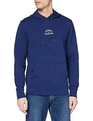 Tommy Hilfiger Basic Embroidered Hoody Sudadera, Azul (Blue Ink), Small (Talla del Fabricante:) para Hombre