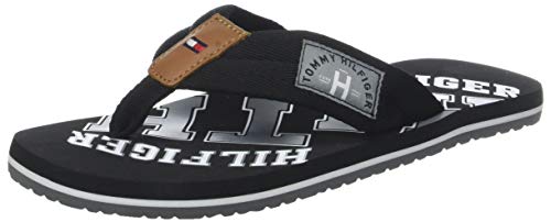 Tommy Hilfiger Essential TH Beach Sandal, Chanclas para Hombre, Negro (Black 990), 43 EU