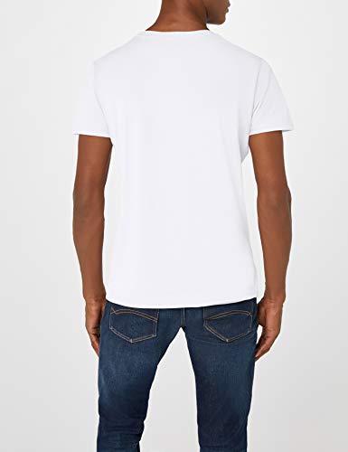 Tommy Hilfiger Logo Camiseta de Cuello Redondo,Perfecta para El Tiempo Libre, Blanco (White), M para Hombre