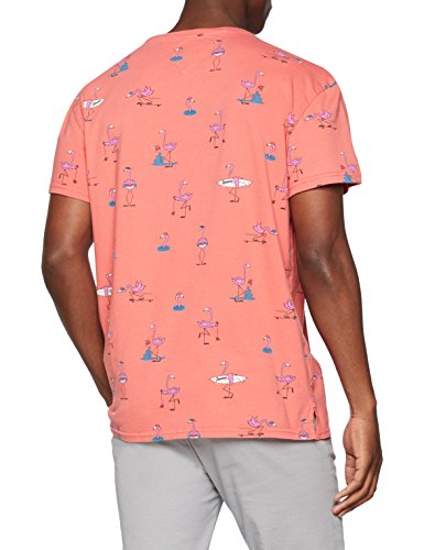 Tommy Hilfiger Summer Print Camisa, Rosa (Flamingo Aop/Rose Of Sharon 902), Large para Hombre
