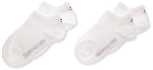 Tommy Hilfiger TH CHILDREN SNEAKER 2P Calcetines de Ribetes de Punto Elástico, Blanco (White), 35-38 EU (Pack de 2) para Niñas