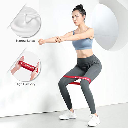 TOMSHOO Bandas Elásticas Resistencia Juego de 17, Bandas Elasticas Fitness con Manijas,Ancla de Puerta,Correas de Tobillo para Entrenamiento Fisioterapia Yoga Pilates