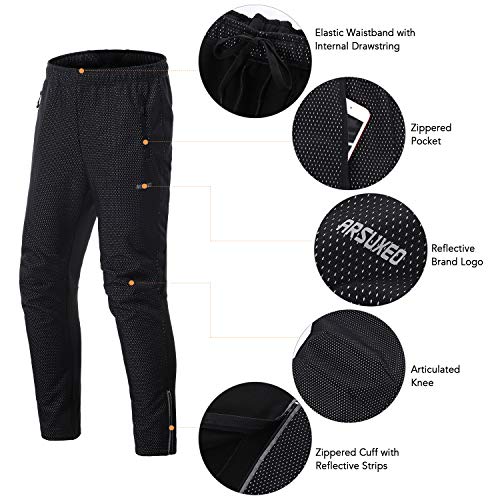 TOMSHOO Hombres Ropa de Ciclismo de Invierno Conjunto de Manga Larga Bicicleta a Prueba de Viento Jersey con Pantalones Ciclismo al Aire Libre Correr Chaqueta Ropa Deportiva