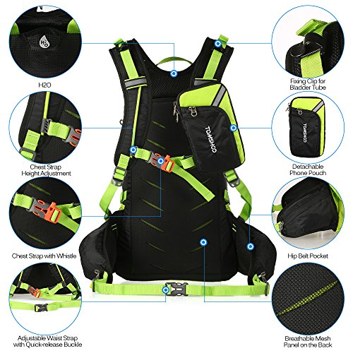 TOMSHOO Mochila Ciclismo 20L/30L Impermeable para Excursionismo Ciclismo Alpinismo Senderismo Camping al Aire Libre con Cubierta de Lluvia y del Casco