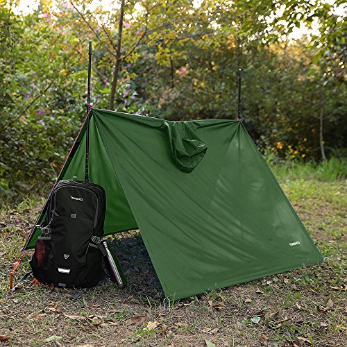 TOMSHOO Poncho de Lluvia Reusable de Ripstop Impermeable y Multifuncional como Toldo, Tienda de Campaña, Estera de Camping, Cubierta de Dosel, para Senderismo, Cámping y Pesca Ciclismo