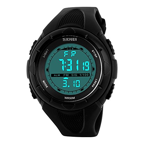 TONSHEN Multifuncional 50M Resistente Agua Deportivos Relojes de Mujer Chico Chica Niños Digitales Outdoor Electrónica LED Display Cronómetro Fecha Contraluz 12H/24H Tiempo Pequeño Tamaño