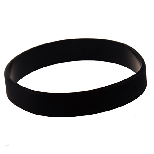 TOOGOO Brazalete de puno Munequera Pulsera de Elasticidad de Moda de Goma de Silicona Negro