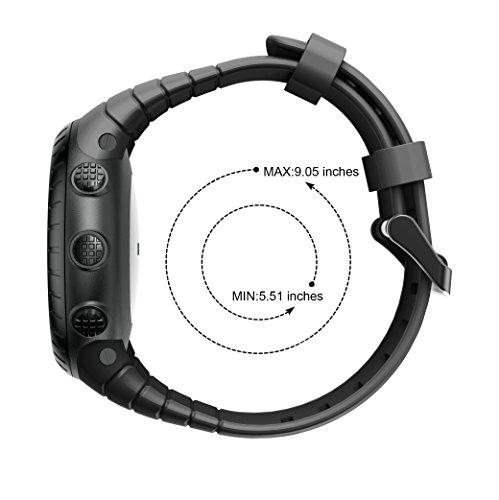 TOPsic Banda de Reloj para Suunto Core ,Correa Reemplazo de Silicona Suave Deportiva para Suunto Core Pulsera de actividad física y ritmo cardiaco, Para 5.51"-9.06" (140mm-230mm) Muñeca