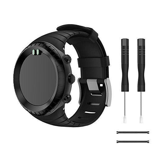 TOPsic Banda de Reloj para Suunto Core ,Correa Reemplazo de Silicona Suave Deportiva para Suunto Core Pulsera de actividad física y ritmo cardiaco, Para 5.51"-9.06" (140mm-230mm) Muñeca