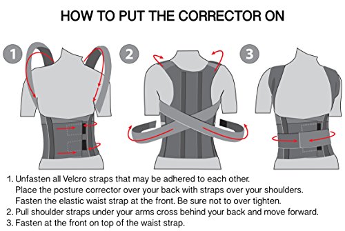 TOROS-GROUP Corrector de Postura Espalda; Soporte de Espalda y Columna Lumbar; Aliviar el dolor de Espalda y Hombro; Ajustables; para hombres y mujeres XX-Large Negro