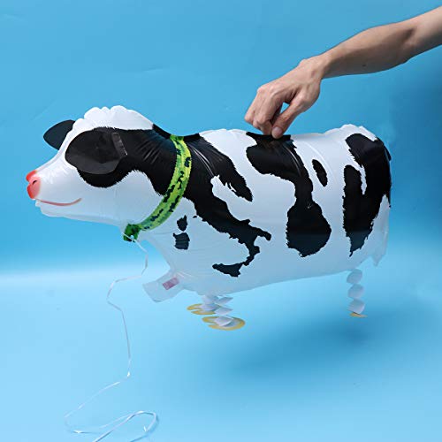 TOYANDONA 2 unids Walking Animal Cow Balloons Farm Animals Air Cow Walker Globos Mylar Foil Globo de Aluminio para la Fiesta de cumpleaños Baby Shower Decor