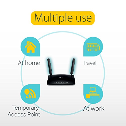 TP-Link Archer MR200 - Router WiFi 4G LTE AC750, Doble Banda, MicroSim, Antena desmontable, Puertos LAN/WAN, Compatible con todos los operadores, Fácil Configuración, Control Parental