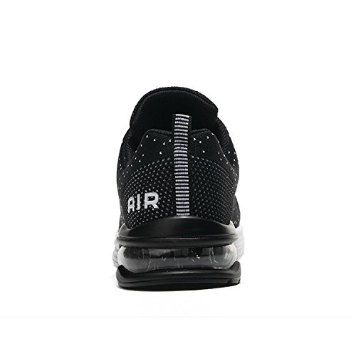 TQGOLD® Zapatillas de Running para Hombre Lightweight Air Cushion Malla Respirable Zapatillas de Deporte Zapatillas para Correr(EU 38,Negro)