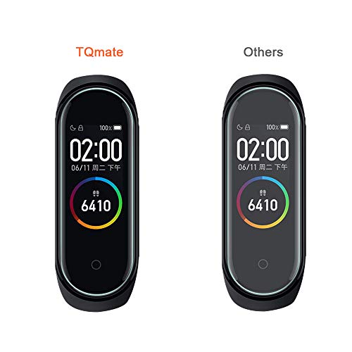 TQmate 6Pack, Protector de Pantalla Compatible con Xiaomi Mi Smart Band 4/ Mi Band 5, TPU Suave Bordes Redondeados 3D,【Cobertura Completa】 Pantalla de Cubierta de Borde a Borde