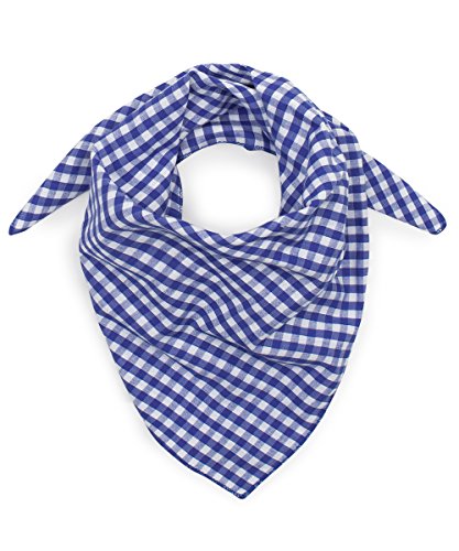 Tracht & Pracht - Hombres 100% algodón - Paño tradicional, pañuelo para el cuello, bandana, bufanda, pañoleta para el cuello, cuadros - Azul