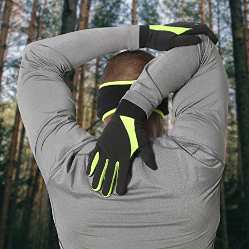 TrailHeads Elements Guantes para correr – negro/alta visibilidad, negro/amarillo, large