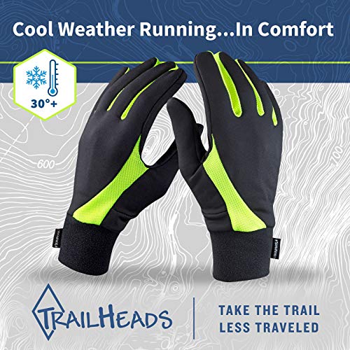 TrailHeads Elements Guantes para correr – negro/alta visibilidad, negro/amarillo, large