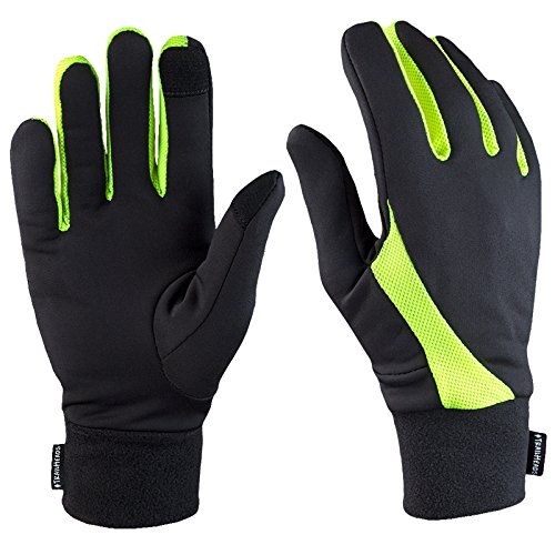 TrailHeads Elements Guantes para correr – negro/alta visibilidad, negro/amarillo, large