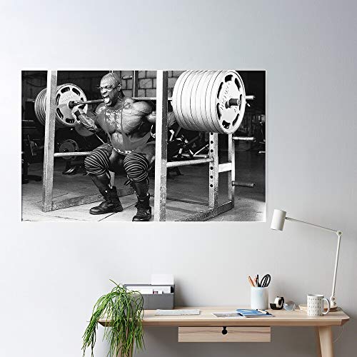 Training Weightlifting Champion Mr Muscles Squatting Powerlifting Olympia Bodybuilding Regalo para la decoración del hogar Wall Art Print Poster 11.7 x 16.5 inch