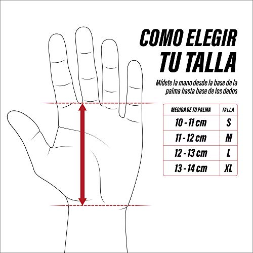 TRAINLIKEFIGHT Icon Red 0H - Calleras para Crossfit, calistenia, Ejercicios gimnásticos, protección para Tus Manos. (L)