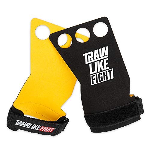 TRAINLIKEFIGHT Icon Yellow 3H - Calleras para Crossfit, calistenia, Ejercicios gimnásticos, protección para Tus Manos. (M)