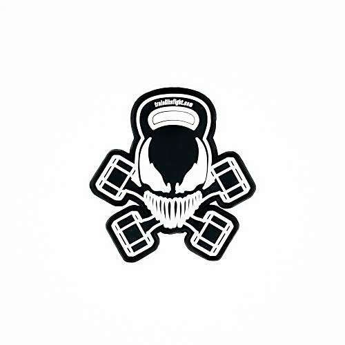 TRAINLIKEFIGHT - Parche (KETTLESKULL) Velcro (Macho/Hook) para Colocar en Chalecos Lastrados, Mochilas, Gorras, o Cualquier Superficie con Velcro Hembra/Loop (No Incluye Velcro Hembra/Loop)…