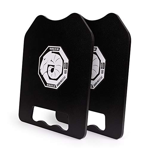 TRAINLIKEFIGHT Weighted Plates 10lbs Flat Version (20lbs Pair) - Juego de Placas Planas lastradas de Peso de 4,5kg (9kg Total Pareja), sin Chaleco